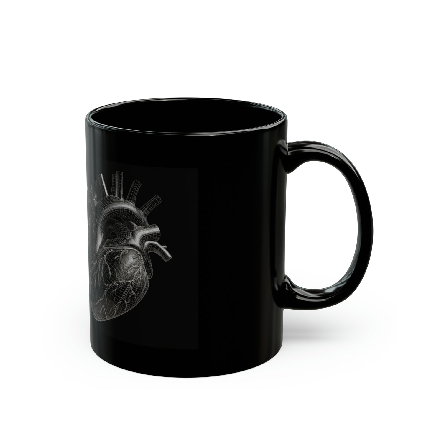 Black Heart 11oz Black Mug