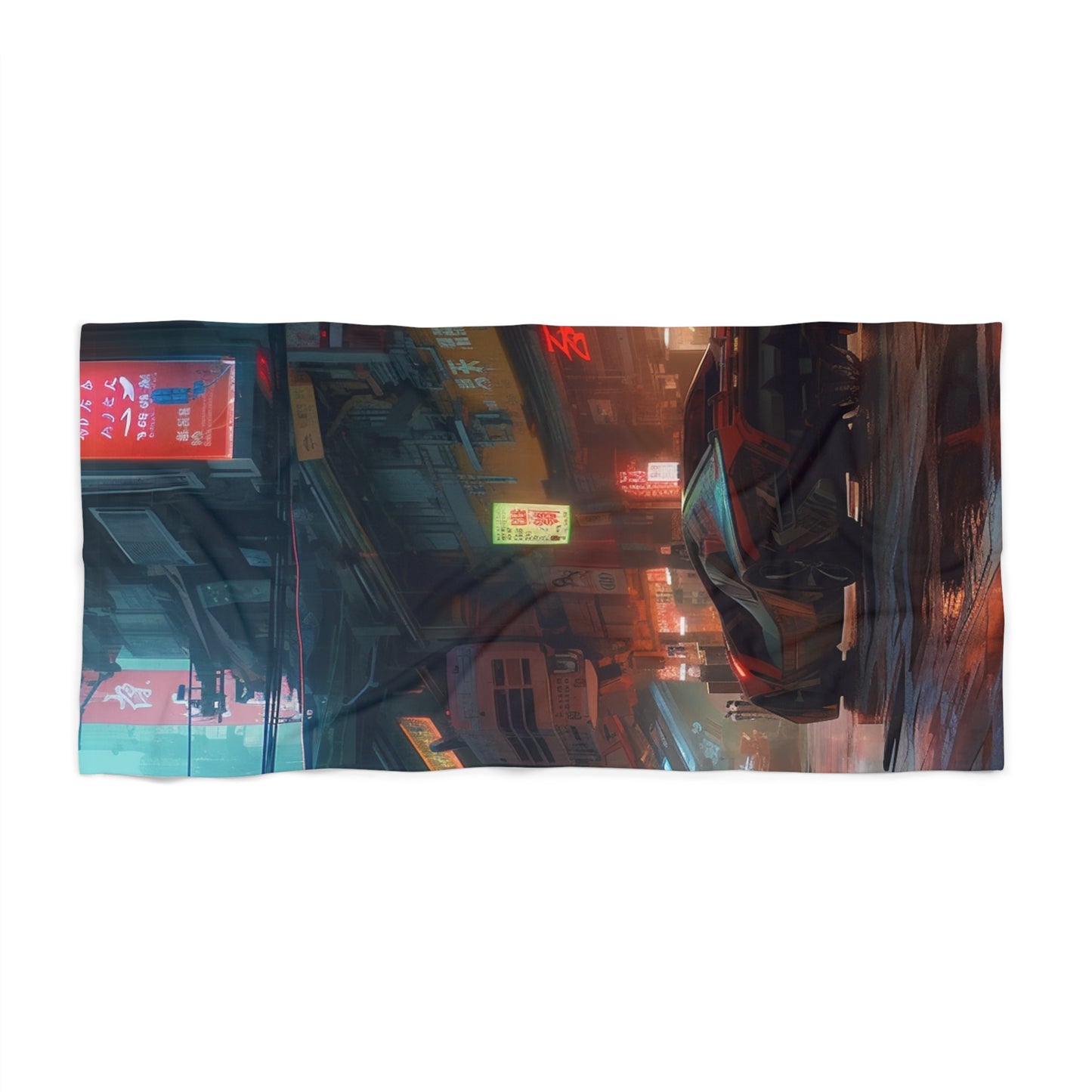 Cyberpunk Background Print Beach Towel