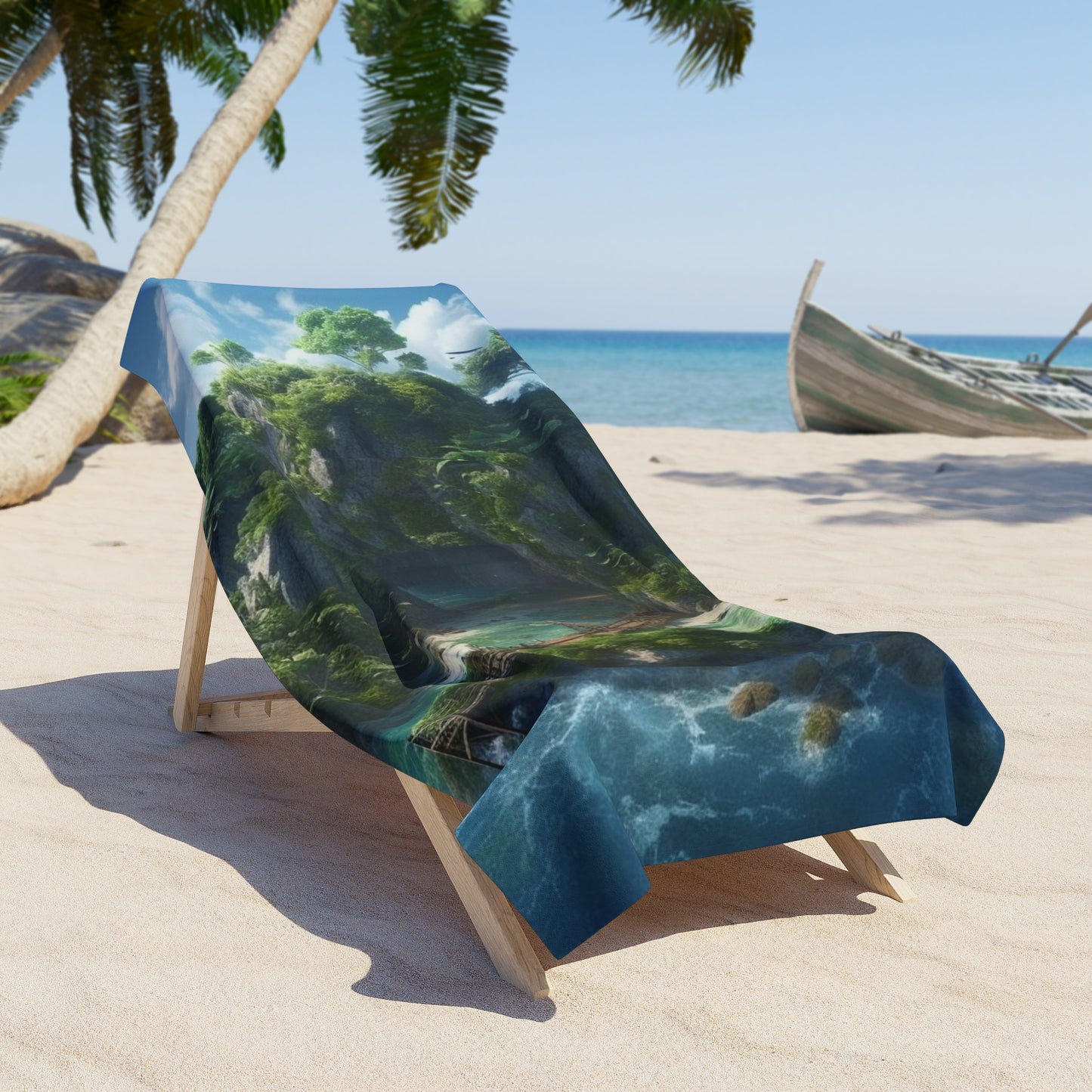 Island Oasis Print Beach Towel