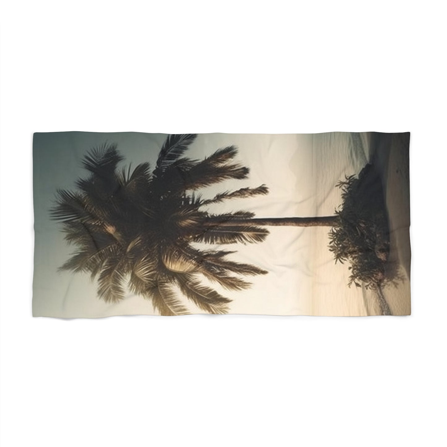 Palm Tree Desert Sea Print Beach Towel