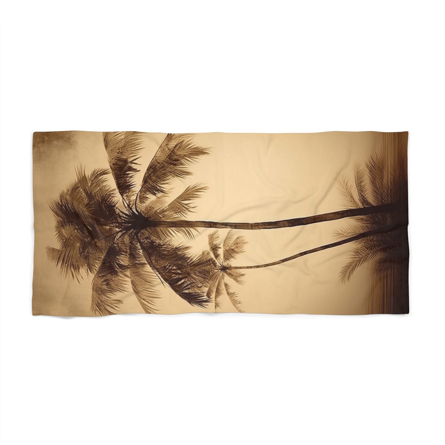 Vintage Palm Tree Print Beach Towel