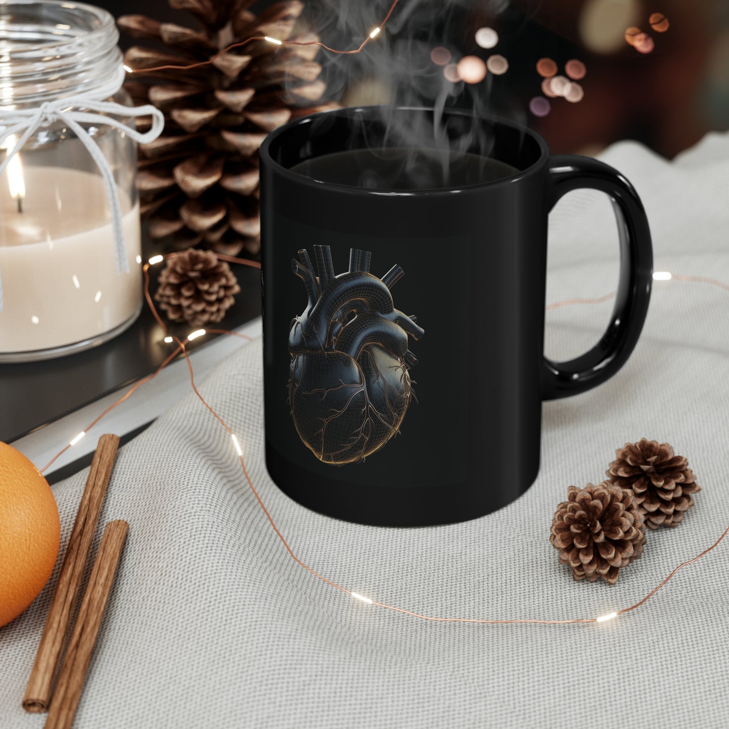 Dark Heart 11oz Black Mug