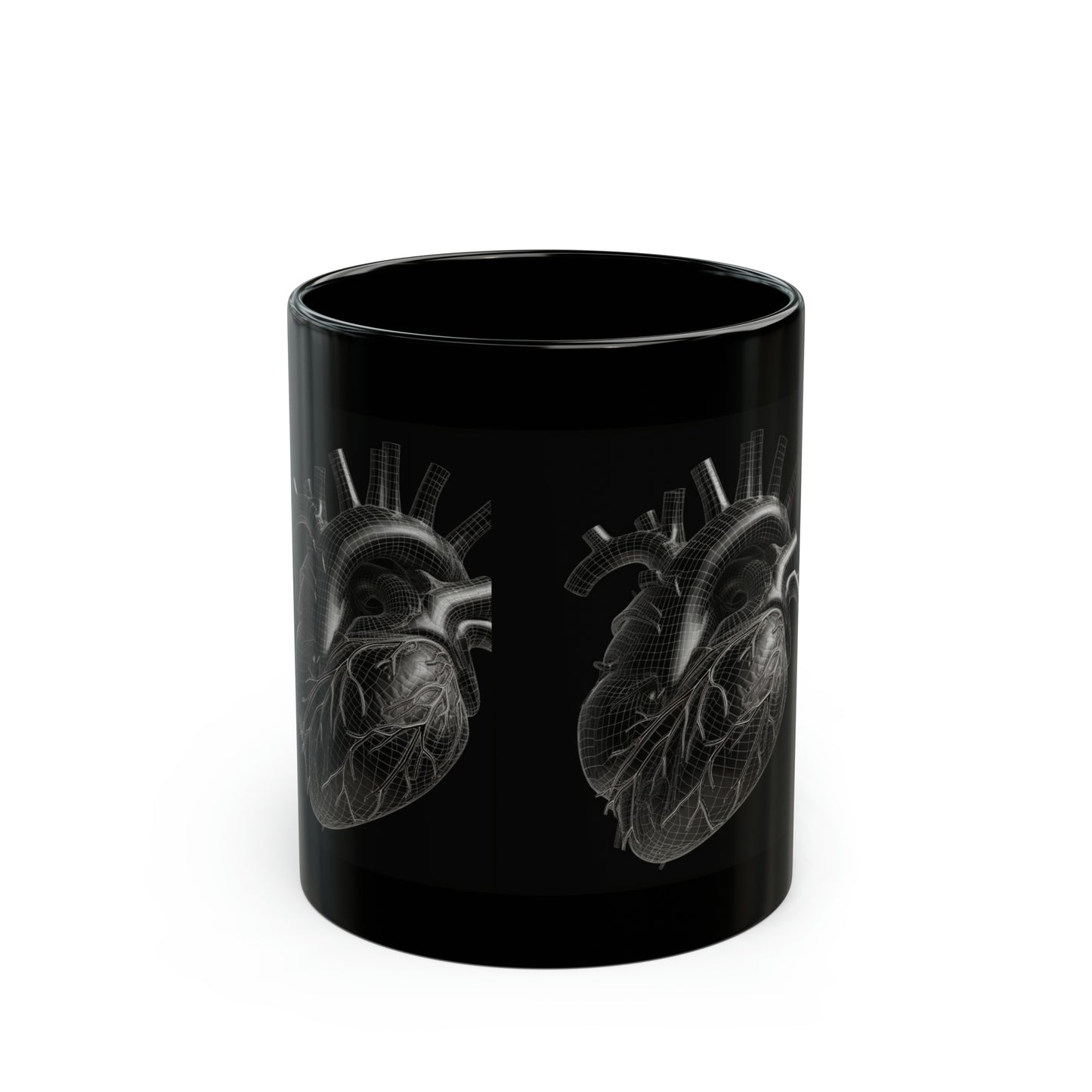 Black Heart 11oz Black Mug