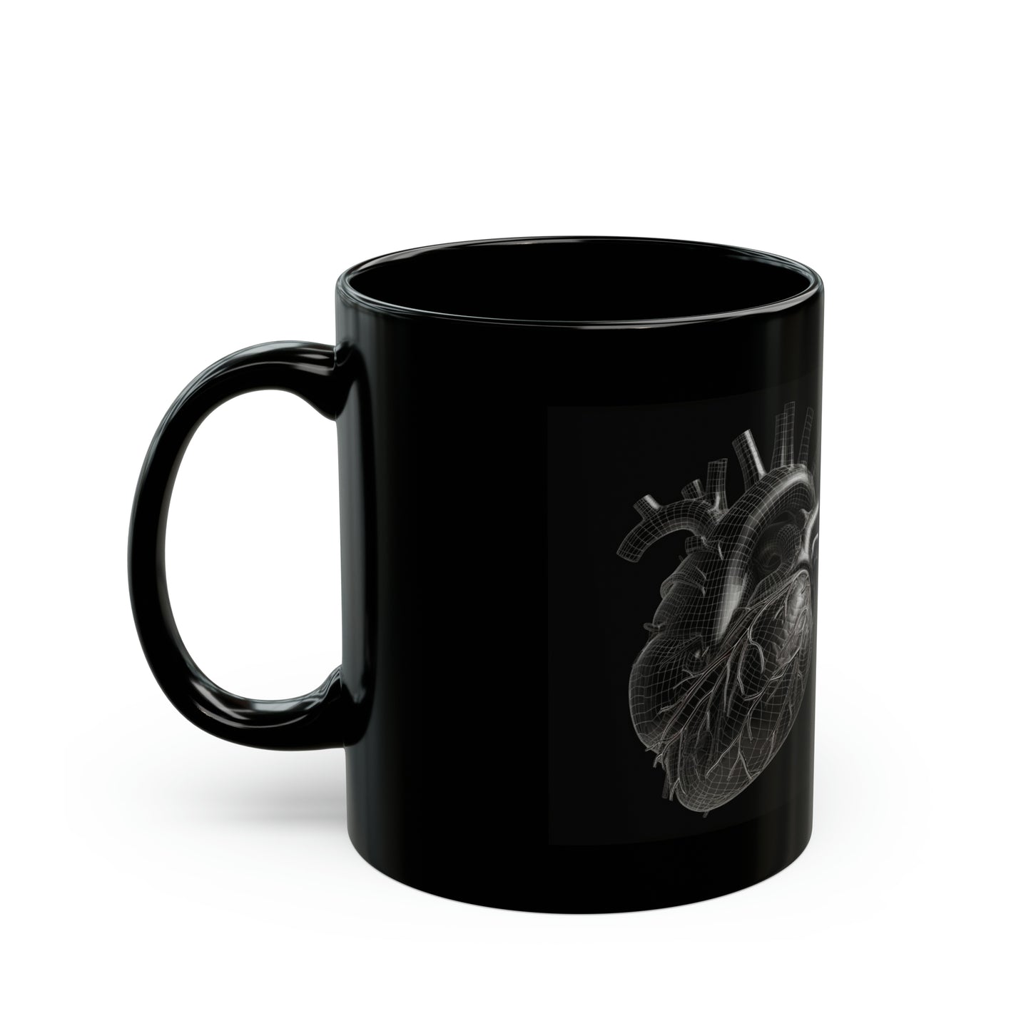 Black Heart 11oz Black Mug