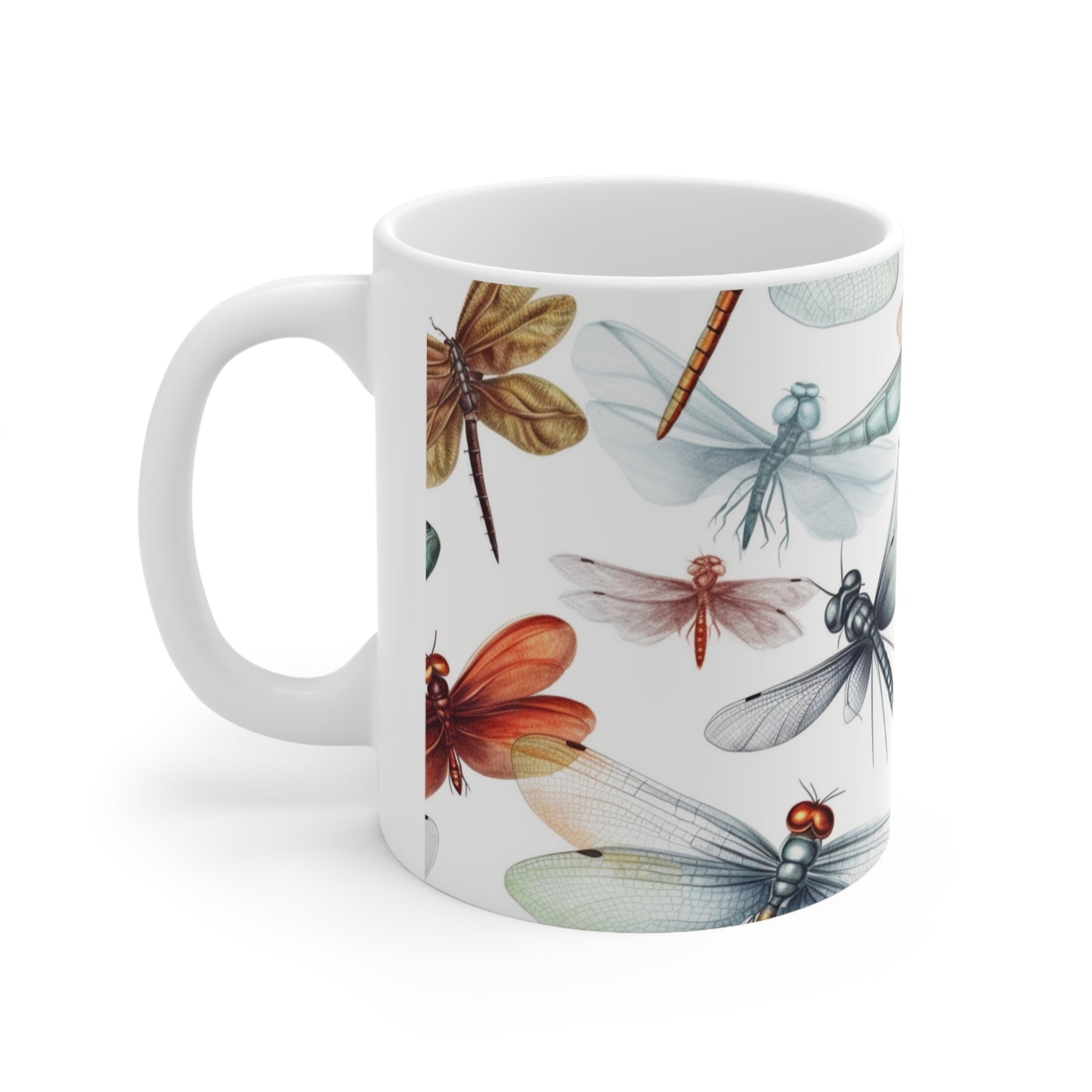 Dragonfly Print Ceramic Mug 11oz