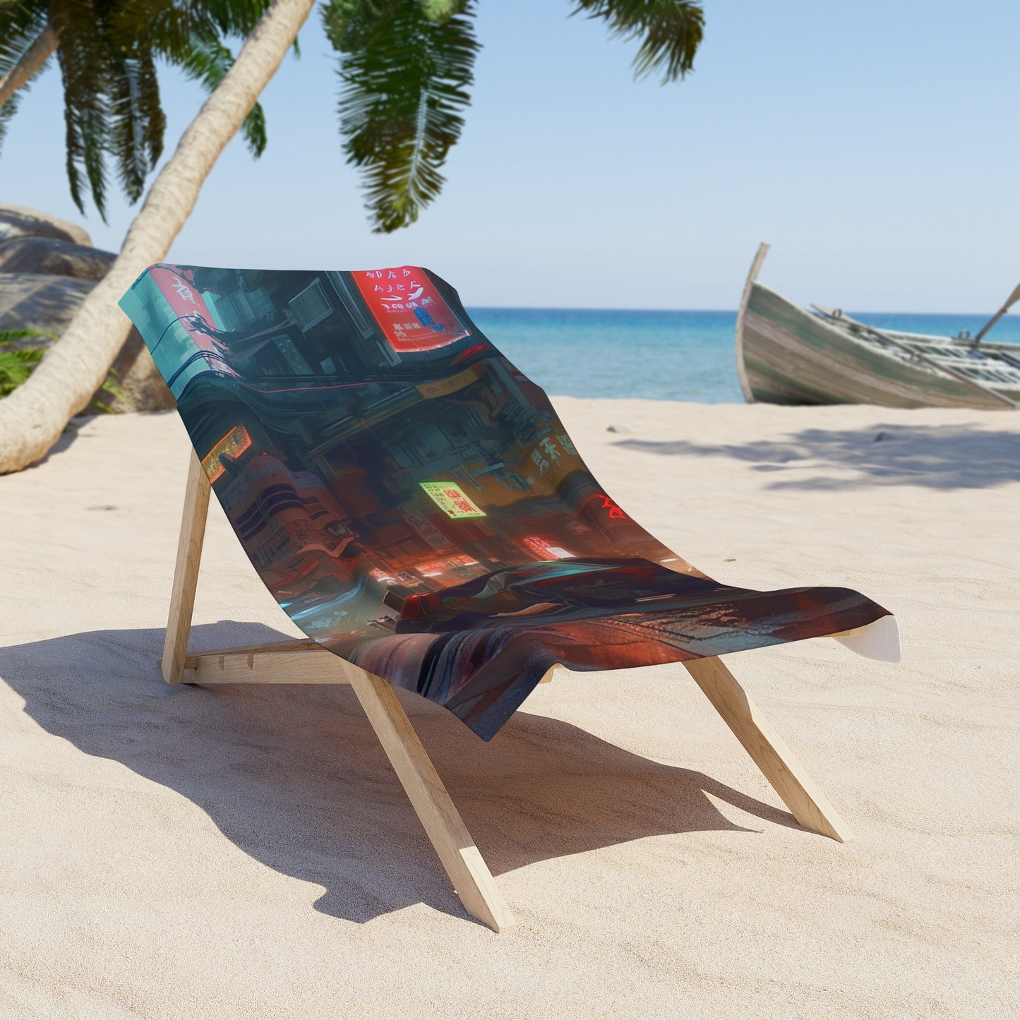 Cyberpunk Background Print Beach Towel