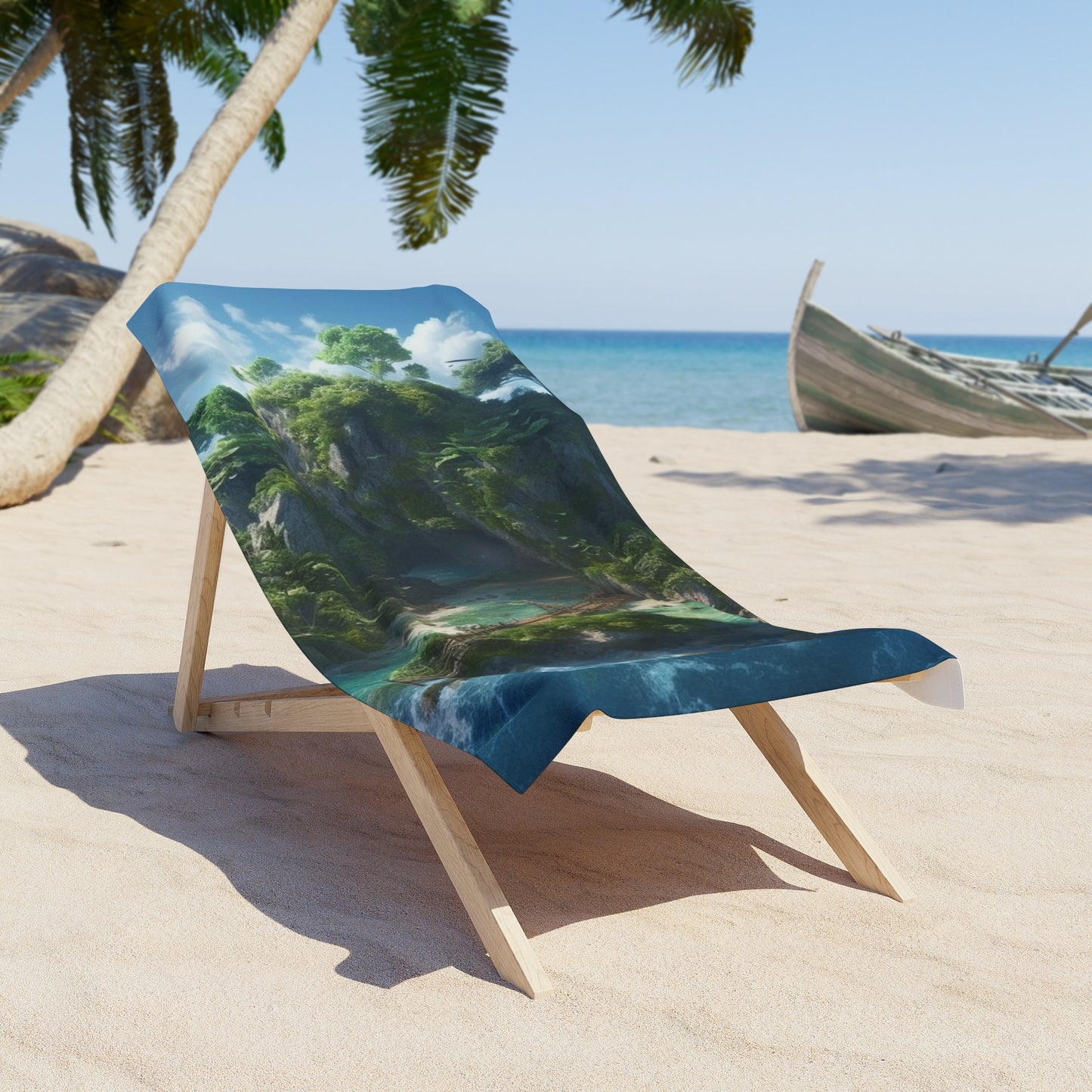 Island Oasis Print Beach Towel