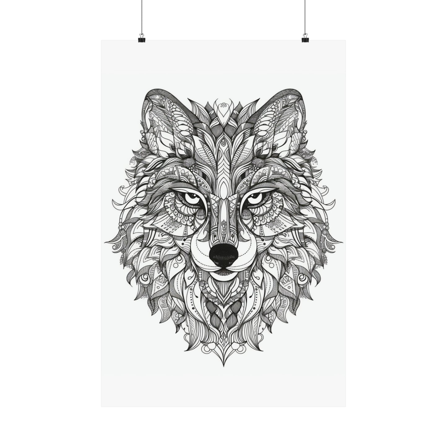 Wolf Print Premium Matte Vertical Posters