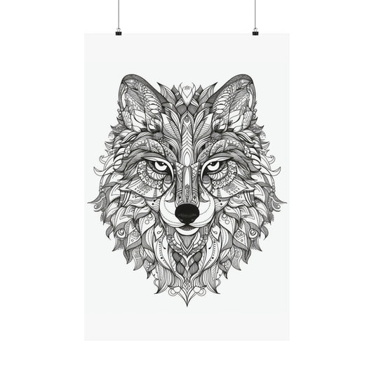 Wolf Print Premium Matte Vertical Posters