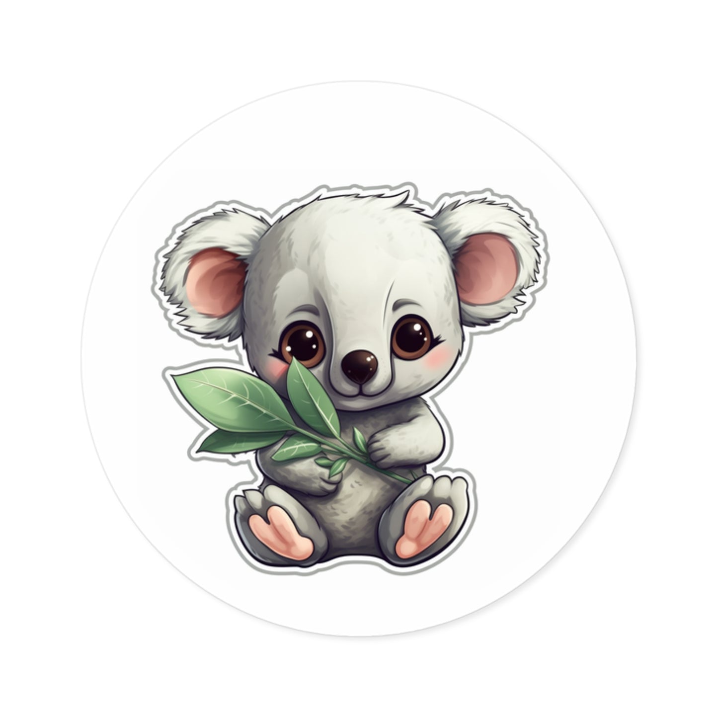 Cute Baby Koala | Round Stickers, IndoorOutdoor